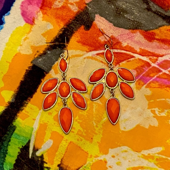 ORANGE CHANDELIER EARRINGS - Picture 1 of 4